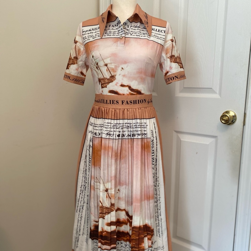Fashion by Andy Lim Collection Pleated Midi Dress Size M